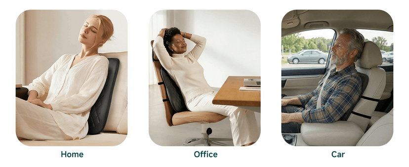 2026 Ultra-Slim Shiatsu Back Massager with Heat, Up-Down 4D Roller, 10 Massage Nodes, Full Back Deep Tissue Chair Massage Pad, 3 Speeds, 2 Heat Levels, Remote Control for Chair Sofa Hom Office Use