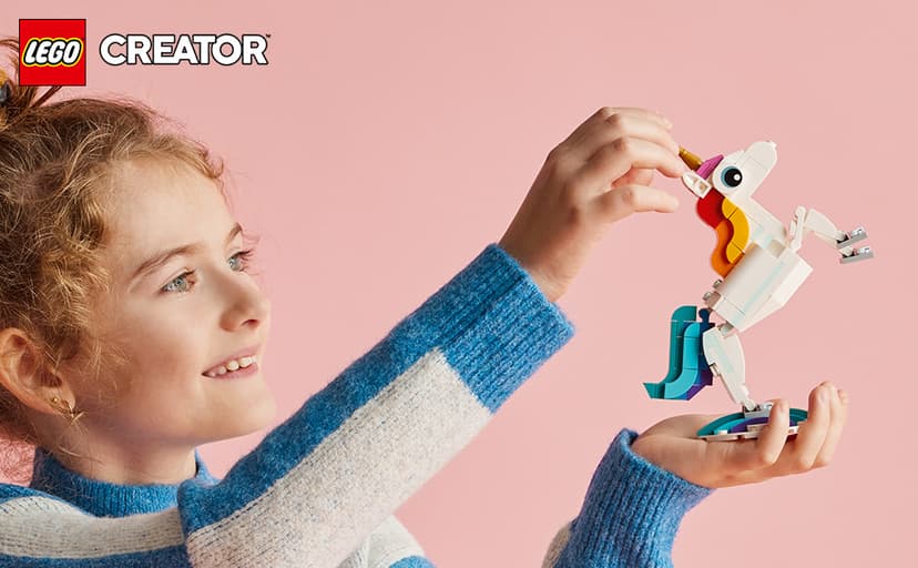 LEGO Creator 3 in 1 Magical Unicorn Toy, Transforms to Seahorse to Peacock, Rainbow Animal Figures, Unicorn Gift for Grandchildren, Girls and Boys, Buildable Toys, 31140 B0BLJ4SVWV