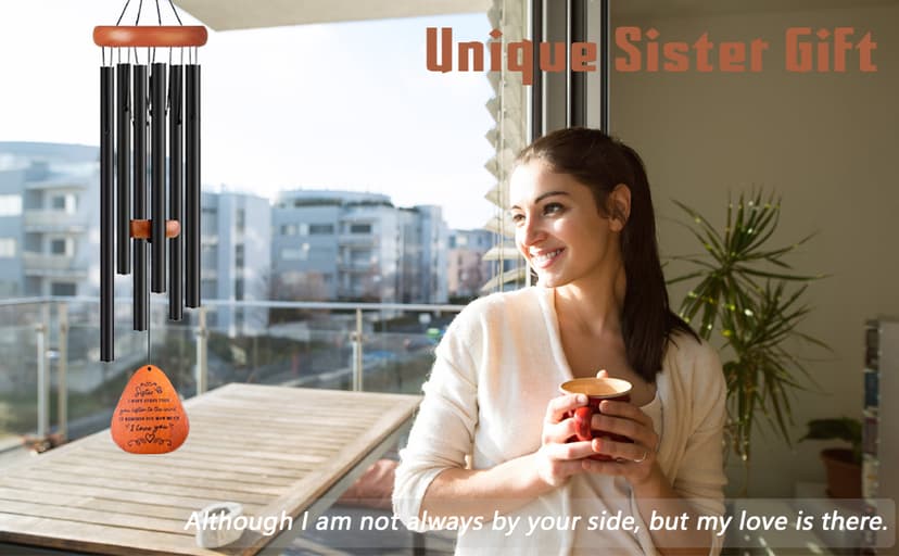 Sister Gifts, Sister Birthday Gift, 32" Sister Butterfly Wind Chimes, Sisters Gifts from Sister for Christmas Mothers Day