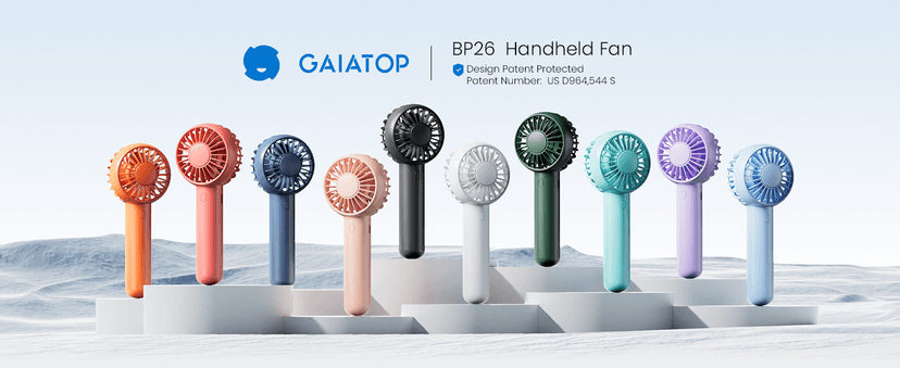 Gaiatop Mini Portable Fan, Navy Green, Cute Design, Rechargeable Battery, Handheld and Desktop, Small and Light