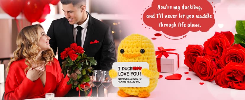 MBL Christmas Stocking Stuffers for Women - Emotional Positive Inspirational Support Small Funny Gag Crochet Duck Pickle Birthday Xmas for Men for Coworker Boss Colleges Her Him Friend