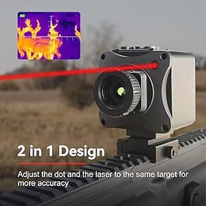 Thermal Imaging Night Vision Scope for Hunting – 320 * 240 Resolution Infrared Thermal Scope with Crosshair & Red Laser Aiming, Waterproof, 3X Zoom, Long Battery Life, Fits 21mm Rail
