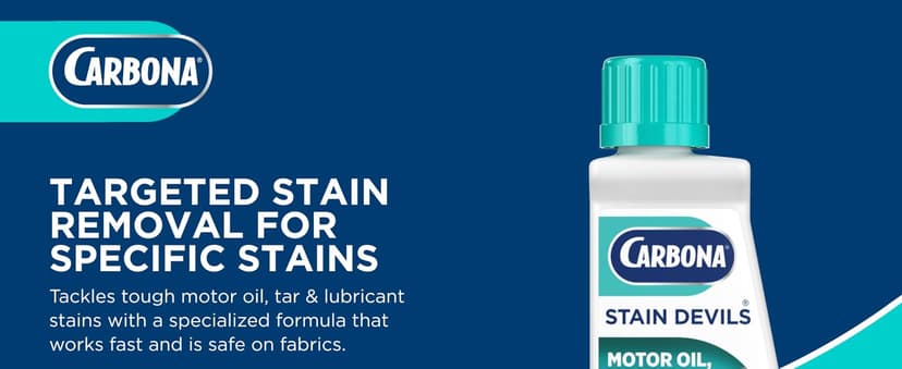 Carbona Stain Devils® #7 | Motor Oil, Tar & Lubricant | Professional Strength Laundry Stain Remover | Multi-Fabric Cleaner | Safe On Skin & Washable Fabrics | 1.7 Fl Oz, 3 Pack