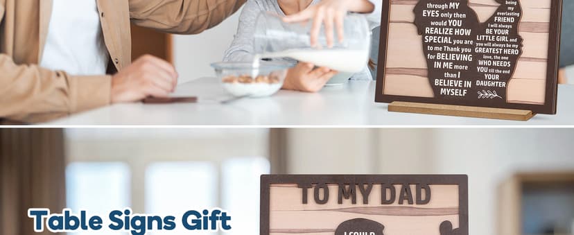 Gifts for Dad from Daughter, Best Dad Ever Gifts, Father s Day Gifts for Dad from Daughter, Daddy Gift Ideas, Dad Christmas Gifts Birthday Gifts, Dad and Daughter Gifts Wooden Silhouette Sign Plaque