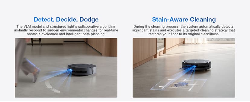 ECOVACS DEEBOT T80 Omni Robot Vacuum and Mop, 18,000Pa Suction, OZMO Roller Mop with TruEdge, Zero-Tangle Brush, AI Navigation, All-in-One Station