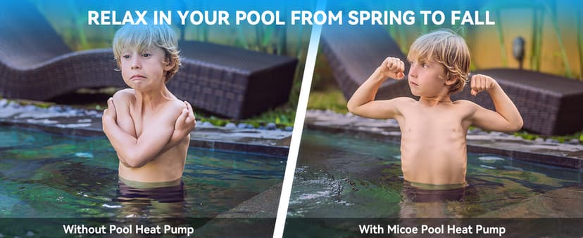 MICOE 17,000 BTU Energy-Efficient Electric Pool Heater for Above Ground Pools up to 5,000 Gallons, Ultra-Quiet 50 dB, 110–120V, Easy Install Kit Included