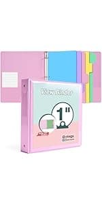 Hardcover Spiral Notebook journal with Removable Dividers Tabs, 300 Pages Leather 5 Subject Notebook College Ruled, 8"x10" Large B5 Notebooks for Work School Note taking, Lined Journal for Women,Pink B0D44Y2NSF