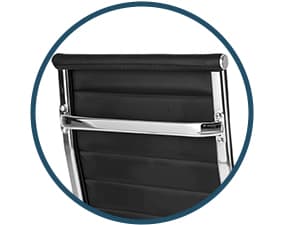 Okeysen Office Desk Chair, Ergonomic Leather Modern Conference Room Chairs, Executive Ribbed Height Adjustable Swivel Rolling Chair for Home Office. (Black)