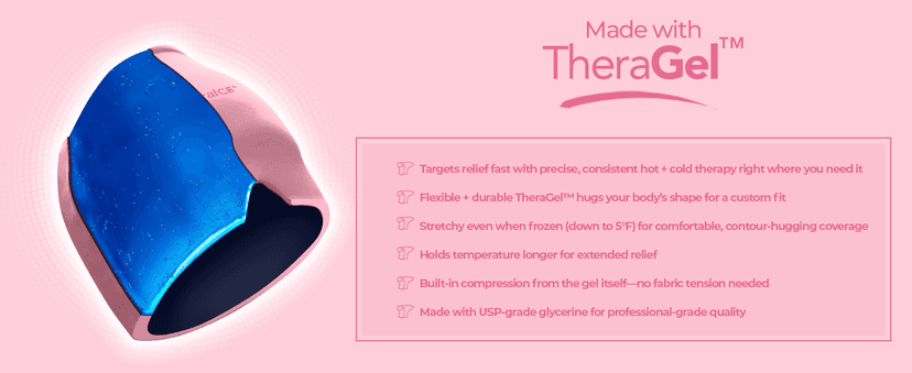TheraICE Headache Relief Cap, Migraine Ice Pack Mask Products, Women Cooling Gel Hat, Face Cold Compress Head Wrap for Her Stress. Great Birthday Gift for Mom, Sister, Grandma, Girlfriend, & Teacher