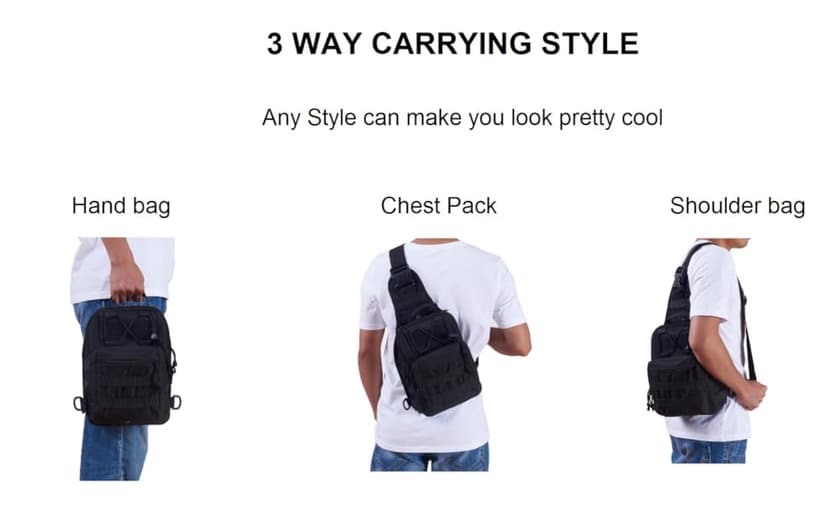 FAMI Outdoor Tactical Bag Backpack, Military Sport Bag Pack Sling Shoulder Backpack Tactical Satchel for Every Day Carry (CP)