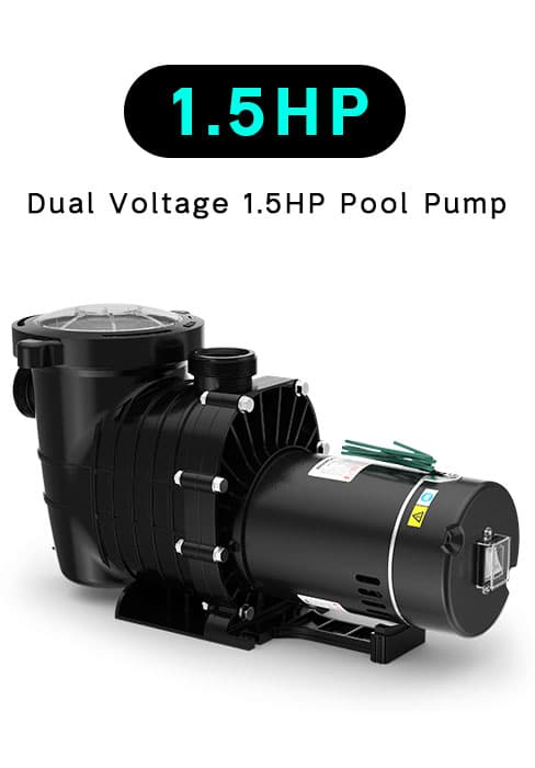 Pool Pump Above Ground/Inground, 2 HP 6900GPH Powerful Selfpriming Pool Pumps for 15,000-31,000 Gallons Pools, Dual Voltage Swimming Pool Pump with Strainer Basket & Drain Plug (2.0HP)