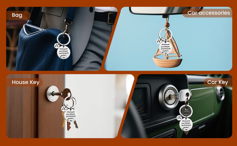 Father’s Day Gift - Dad Gifts from Daughter for Birthday Christmas Valentine’s Day, I'll Always Be Your Little Girl, You Will Always Be My Hero Daddy Keychain, Father Daughter Keyring