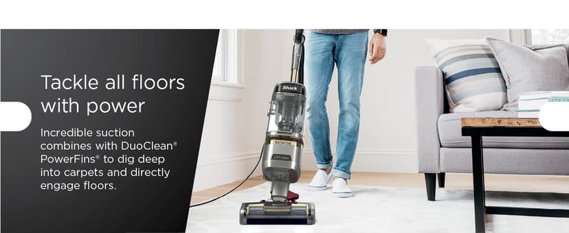 Shark | Upright Vacuum Cleaner for Home | Rotator Lift-Away | No Hair Wrap | HEPA Filter | Lightweight Bagless Vacuum for Pet Hair | LED Headlights For Carpets & Hardwood Floors | Silver | LA502