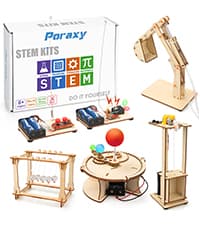 Poraxy 4 in 1 STEM Kits for Kids Age 8-10, Science STEM Projects for Kids 8-12, 3D Puzzles, Educational Craft Building Toys 8-13, Christmas Birthday Gifts for Girls Boys 6 7 8 9 10 11 12 13 Year Old
