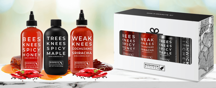 Gochujang Srirahca Hot Sauce, Hot Honey, Spicy Maple Syrup - Made in the USA - Gourmet Cooking Gift - Foodies & Grill Lovers Weak Knees Spicy Sampler Gift Set with Spicy Honey, Sriracha & Maple Syrup B0845WWTR5