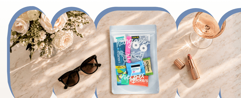 Hangover Kit (1 Pack) Pre Filled Party Favors, Goodie Bags, Gift for Bachelorette, Wedding, 21st Birthday, Girls Trip and All Celebrations