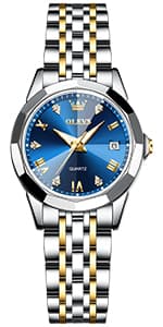 OLEVS Automatic Watch for Women Luxury Diamond Rose Gold Ladies Self Winding Mechanical Ceramic Wrist Watch Love Heart Date