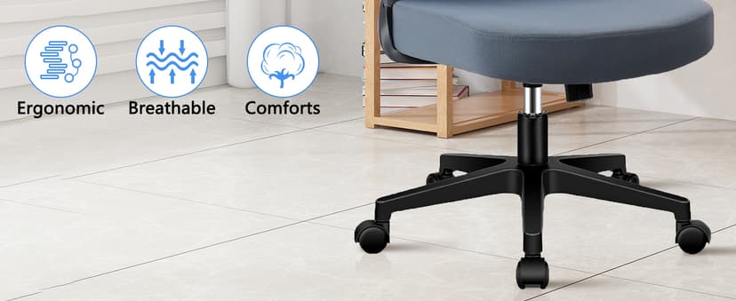 CLATINA Desk Chairs with Wheels, Flip Up Arms Ergonomic Mesh Back Office Chair with Lumbar Support, Adjustable Height Swivel Rolling Computer Task Chairs for School Conference Room Home Study, Grey
