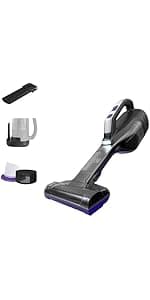 BLACK+DECKER dust buster Handheld Vacuum Cordless, Pet Hair Vacuum, Portable for Home and Car with Pet Brush, Rechargeable, Powerful Suction, Washable Bowl Filter,furbuster AdvancedClean (HHVK515JP07)