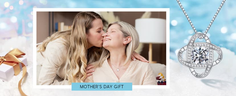 MOOSEA Love Knot Moissanite Necklace for Women, 1-3 ct D Color VVS1 Clarity Moissanite Pendant Necklace 925 Sterling Silver, Anniversary Birthday Gifts for Women Wife Mom Girlfriend Jewelry Gifts