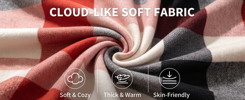 Loritta Womens Scarf Fashion Long Plaid Shawls Wraps Big Grid Winter Warm Lattice Large Scarves Gifts