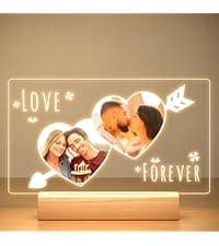 Custom Picture Frames with Photo, Personalized Photo Frame with Night Light, Customized Picture Frame, Personalized Anniversary Birthday Gifts for Women Men Her Him Girlfriend Boyfriend Couple