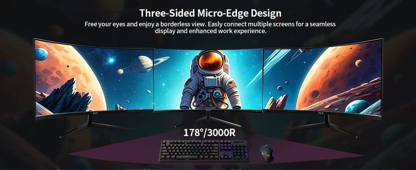 ZZA 32 Inch Curved Monitor 4K, 60HZ UHD (3840 * 2160P) 3000R VA Panel, Gaming Monitor with AMD Freesync, 100% sRGB HDR10 Wall Mountable (HDMI 2.0/DP 1.4 * 2)