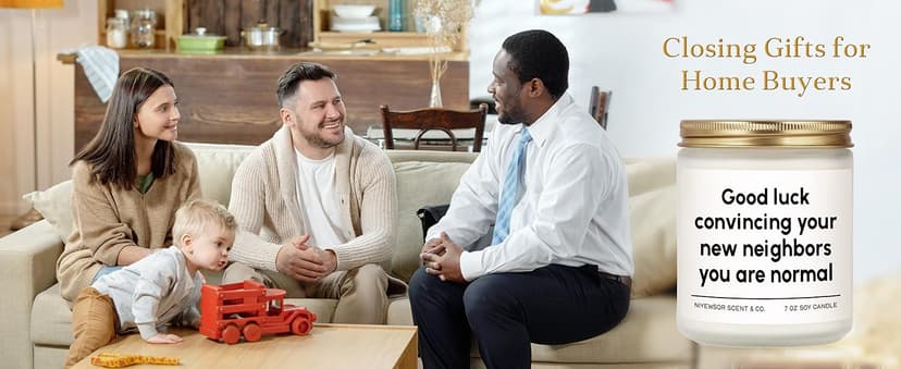 Niyewsor House Warming Gifts, New House/Home Candle, Funny Housewarming Gift for Friends, New Homeowner Gifts, First Apartment Essentials, Moving Away Gift, Handmade, 7oz