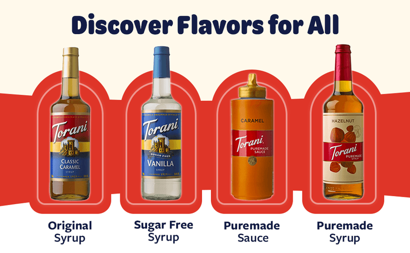 Flavors Include Vanilla, Salted Caramel, Classic Hazelnut & French Vanilla Torani Flavored Drink Syrup Café Variety Pack, 12.7 fl oz, Set of 4 B0CWB4H7GH