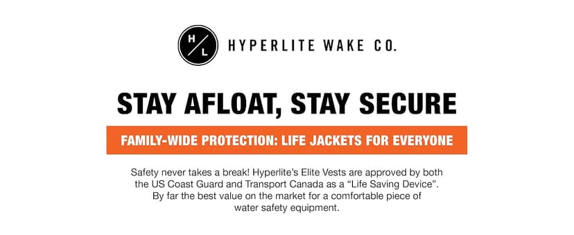 HyperLite Men's Elite Life Jacket - US Coast Guard Approved Level 70 Buoyancy Aid, Great for Any Water Sports Activity Including Boating, Paddle & Swimming