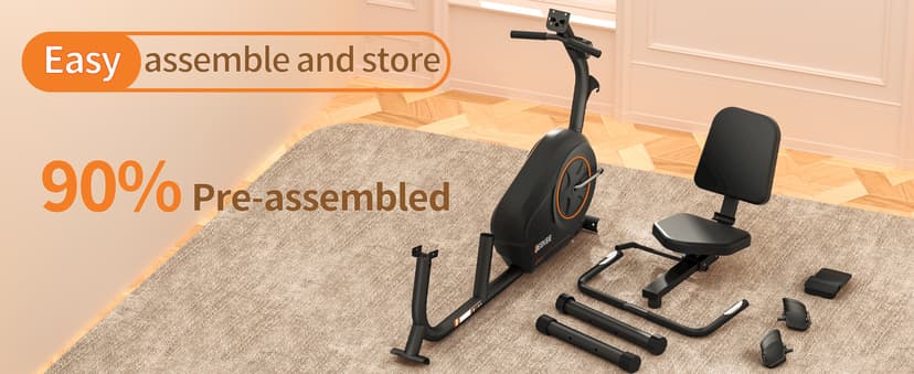 JEEKEE Recumbent Exercise Bike for Seniors,Stationary Bikes for Home, 400LB Capacity & 16 Levels Magnetic Resistance, Heart Rate Handle