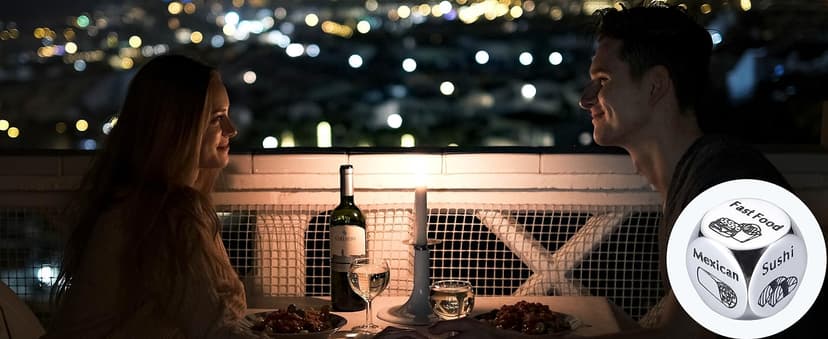 Him Her Couple Gifts for Boyfriend Girlfriend Food Decider 11th Anniversary Steel Date Night Gifts for Husband Wife for Wedding Christmas Valentines Birthday for Women Men