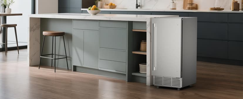 Mojgar ETL Approval Commercial Under Counter Ice Maker 100 Lbs/Day with 30 LBS Bin, 15" W Freestanding Built-in Ice Maker, Undercounter Ice Machine with Self Cleaning for Home/Bar/Restaurant,Silver