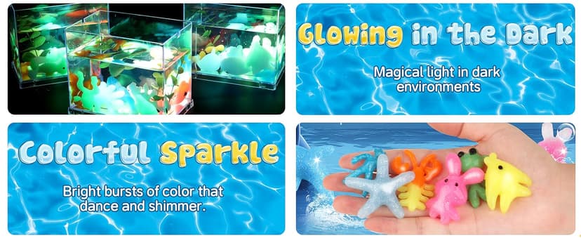wookidel Magic Water Elf Toy Kit, Aqua Fairy Water Gel Kit with 20PCS Magic Gels and Animal Molds, Gift for Christmas, Easter, Birthday,Creative Art Craft Kits for Girls Boys 6 7 8 9 10 Year Old