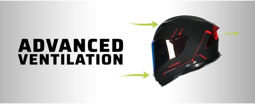 HAX Force Aerodynamic Full Face Helmet for Street & E-Bikes DOT & ECE Certified - Enhanced Dual Visor, Adult Size, Pinlock Ready Matte Black Red M