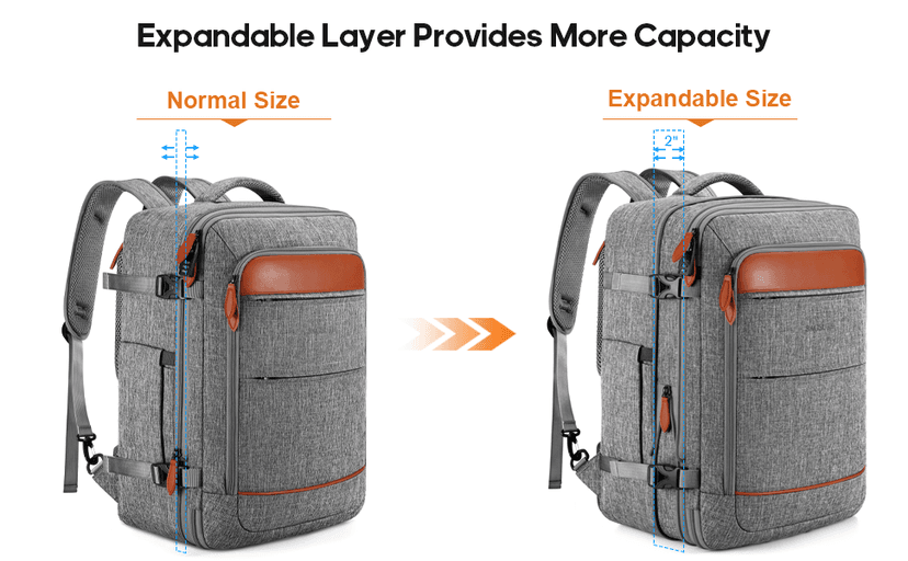 Bagsure Travel Backpack Carry On Backpack 42L Flight Approved, Expandable Laptop Backpack with Packing Cubes & Shoe Pocket, Water Resistant Luggage Backpack for Men Women, TSA Approved, Large Backpack