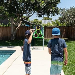 GoSports Football & Baseball Toss Games Available in Football Red Zone Challenge or Baseball Pro Pitch Challenge Choose Between Backyard Toss or Door Hang Targets
