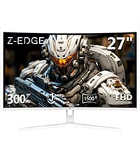 Z Z-EDGE 27 inch Curved Gaming Monitor, FHD 1080P 300Hz 240Hz Computer Monitor, Ultra-Fast MPRT 1ms Curved Monitor, 1500R, 16.7M Colors, UG27H Frameless Bezel, 2X DP 1.4 Ports and 2X HDMI 2.0 Ports