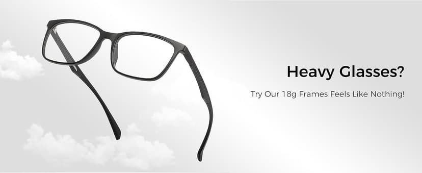 ANRRI Blue Light Blocking Glasses, Anti Eyestrain Lens Lightweight Frame Eyeglasses, Black, Men/Women