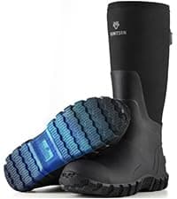 HUNTSEN Fishing Waders for Men Women - 2-Ply Nylon/PVC Waterproof Hunting Chest Waders with Boot Hanger&Phone Case, Size10-12