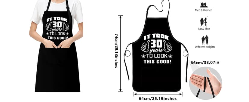 30th 50th 60th 70th Birthday Gifts for Men, Apron Gifts for Husband Wife Friends, Kitchen Chef Aprons with 2 Pockets