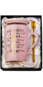 Unique Marble Gold Print Coffee Cup with Lid, Spoon, Greeting Card, Happy Moms Mothers Day Gifts Idea, Luxury Gift Boxed Set Birthday Gifts for Mom from Daughter Son, 14oz Funny Best Mom Mug, Pink B09Z7KFN1Y