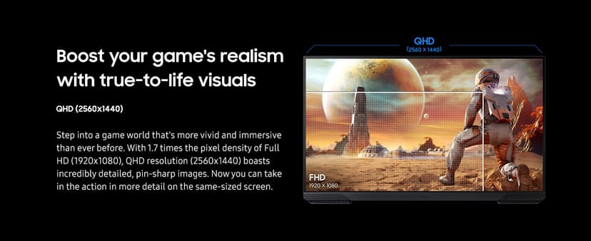 Samsung 27" Odyssey G5 (G51F) Gaming Monitor - QHD (1440P), 180Hz, 1ms, AMD FreeSync, HDR10, Height Adjustable Stand, Black Equalizer, Virtual Aim Point, Auto Source Switch+, LS27FG512ENXZA