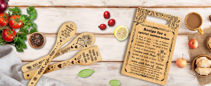 from Daughter Son in Law Best Mother in Law Birthday Christmas Wedding Gift to My Mother in law Cutting Boards Set Great Gifts for Mother in law Mother of the Bride Groom Gifts B0CG3KJ9S8