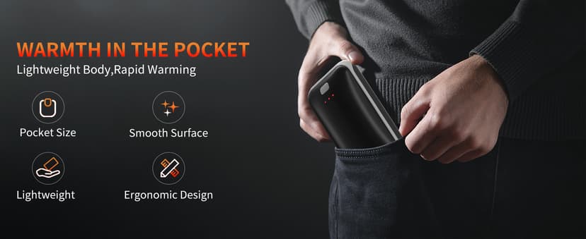 Hand Warmers Rechargeable, 2 Pack Electric Hand Warmer, Reusable Portable Pocket Heater USB Handwarmers, Gifts for Men, Women, Indoor, Outdoor, Hiking, Skiing, Camping, Hunting Accessories