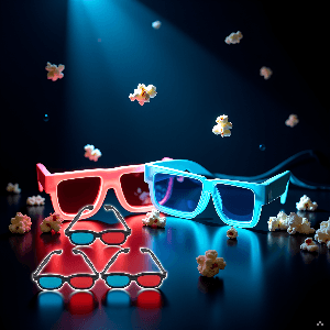 3Pcs Red and Blue 3D Glasses Universal TV Movie Dimensional Video Frame 3D Glasses DVD Game Glass 3D Style Glasses for 3D Movies Games, 3D Viewing Glasses, Televisions and Video