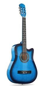Moukey 41" Acoustic Guitar for Beginners Adult Teen Full Size Guitarra Acustica with Chord Poster, Gig Bag, Tuner,Steel Strings, Capo, Strap - Black