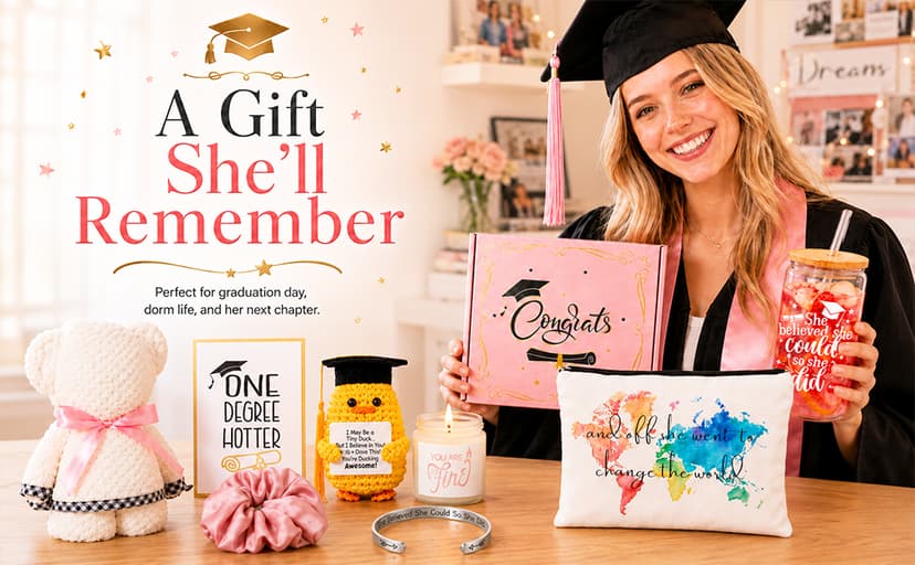Frerdui Graduation Gift for Her, Class of 2026 Graduation Gifts Basket Box for Women, Senior High School College Grad Gift Set for Daughter Sister Friend, She Believed So She Did B0GVCLKH93