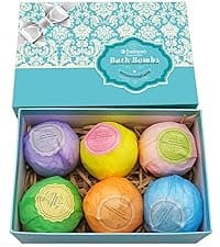 Aromatherapy Shower Steamers Gift Set, Six Fizzies - Uplifting, Relaxing, Stress Relief Scents for Women and Men - Self Care Home Spa Experience - Christmas Day Stocking Stuffers and Relaxation Gifts