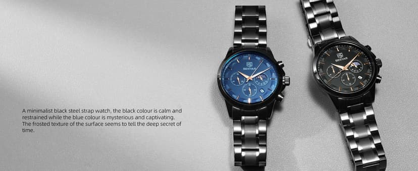 BY BENYAR BY BENYAR Mens Watches Analog Quartz Chronograph Waterproof Wrist Watches for Men Fashion Business Work Casual Sport Designer Dress Watch with Calendar Elegant Gifts for Men